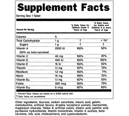 건강기능식품 Supplement Facts 라벨